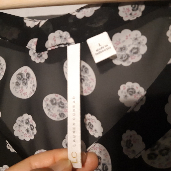 Lauren Conrad | Black Button down sheer blouse - Picture 3 of 9